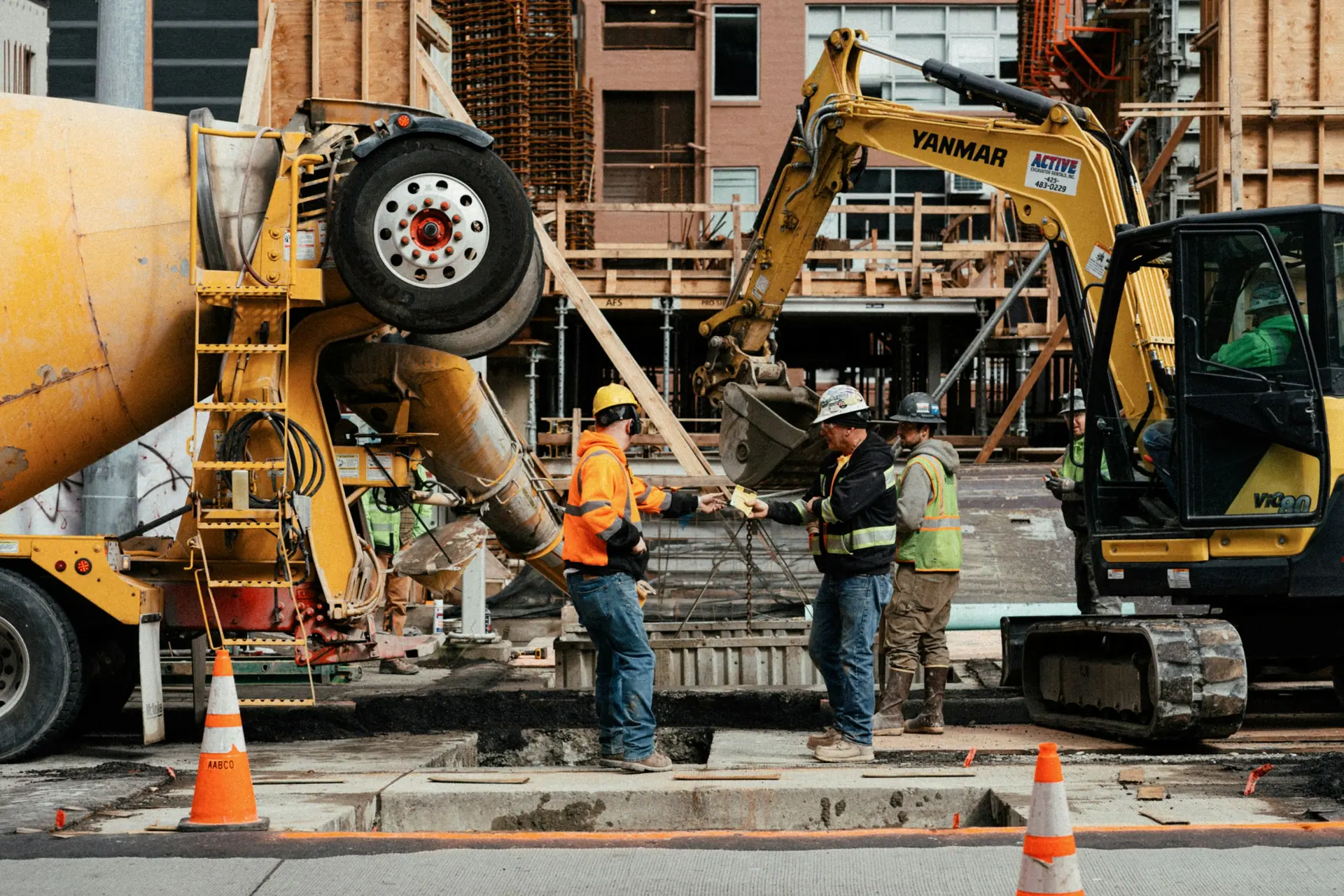 Mobile device being used during a site inspection