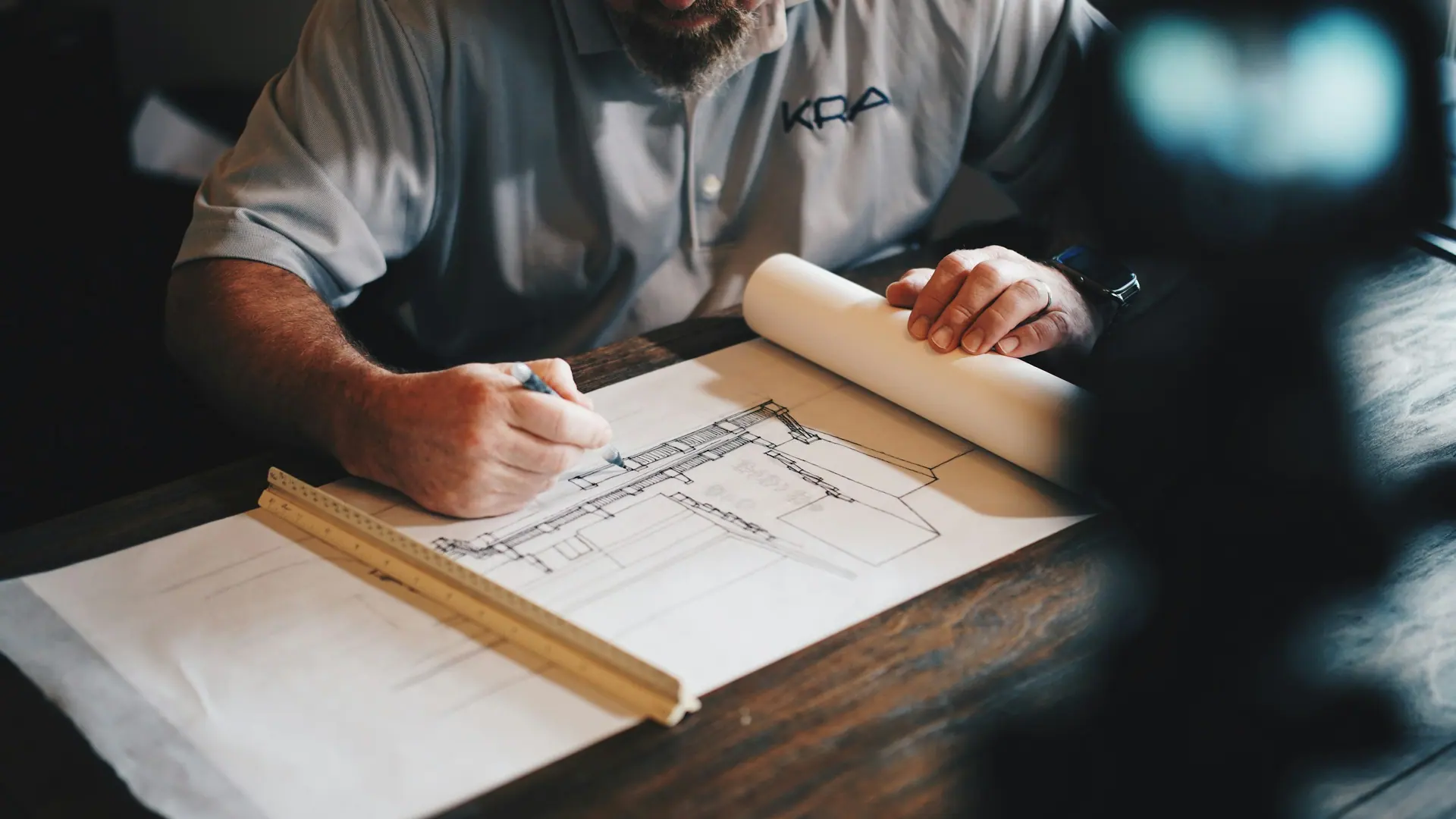 Supervisor recording details on a construction project