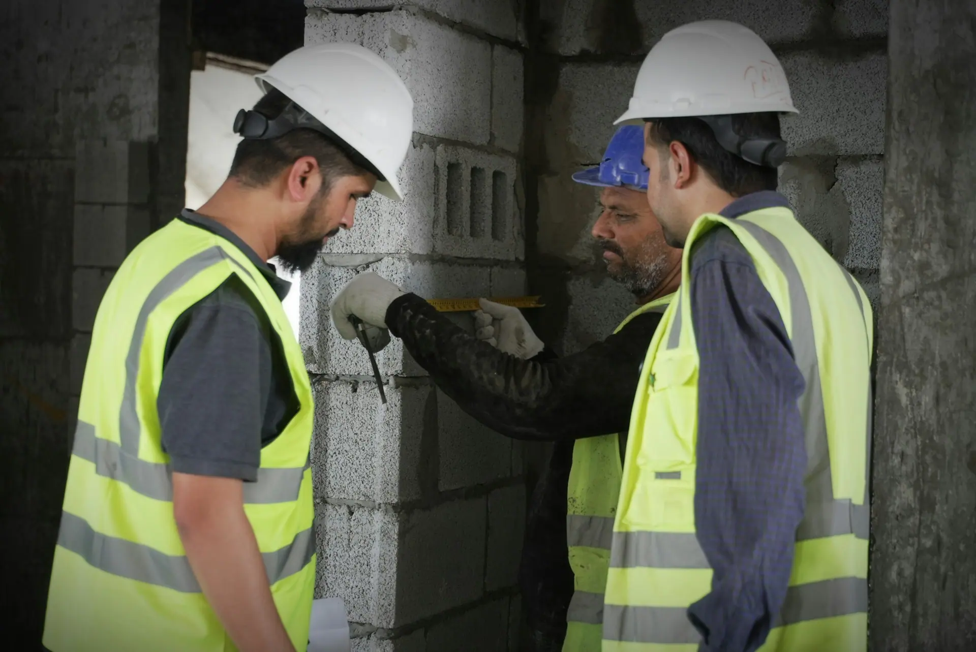 Safety inspection taking place on a building site