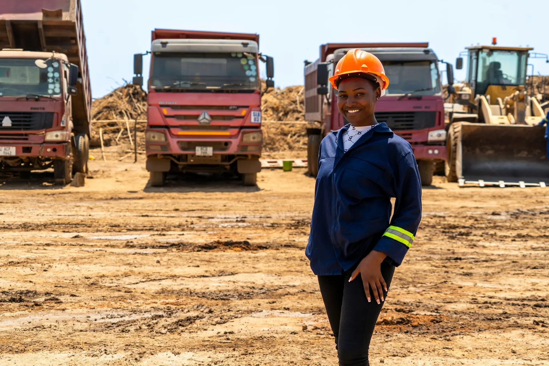 Construction team in personal protective equipment during a meeting