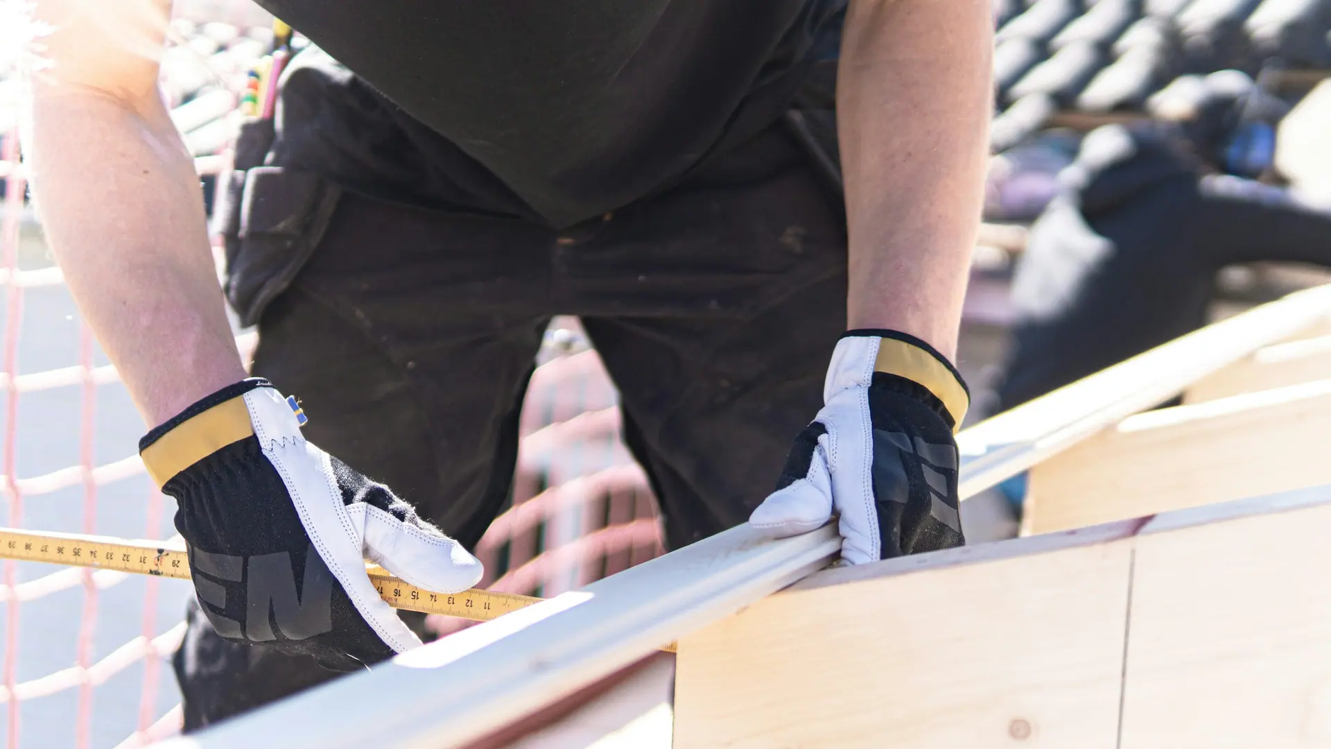Electrician working on a construction site