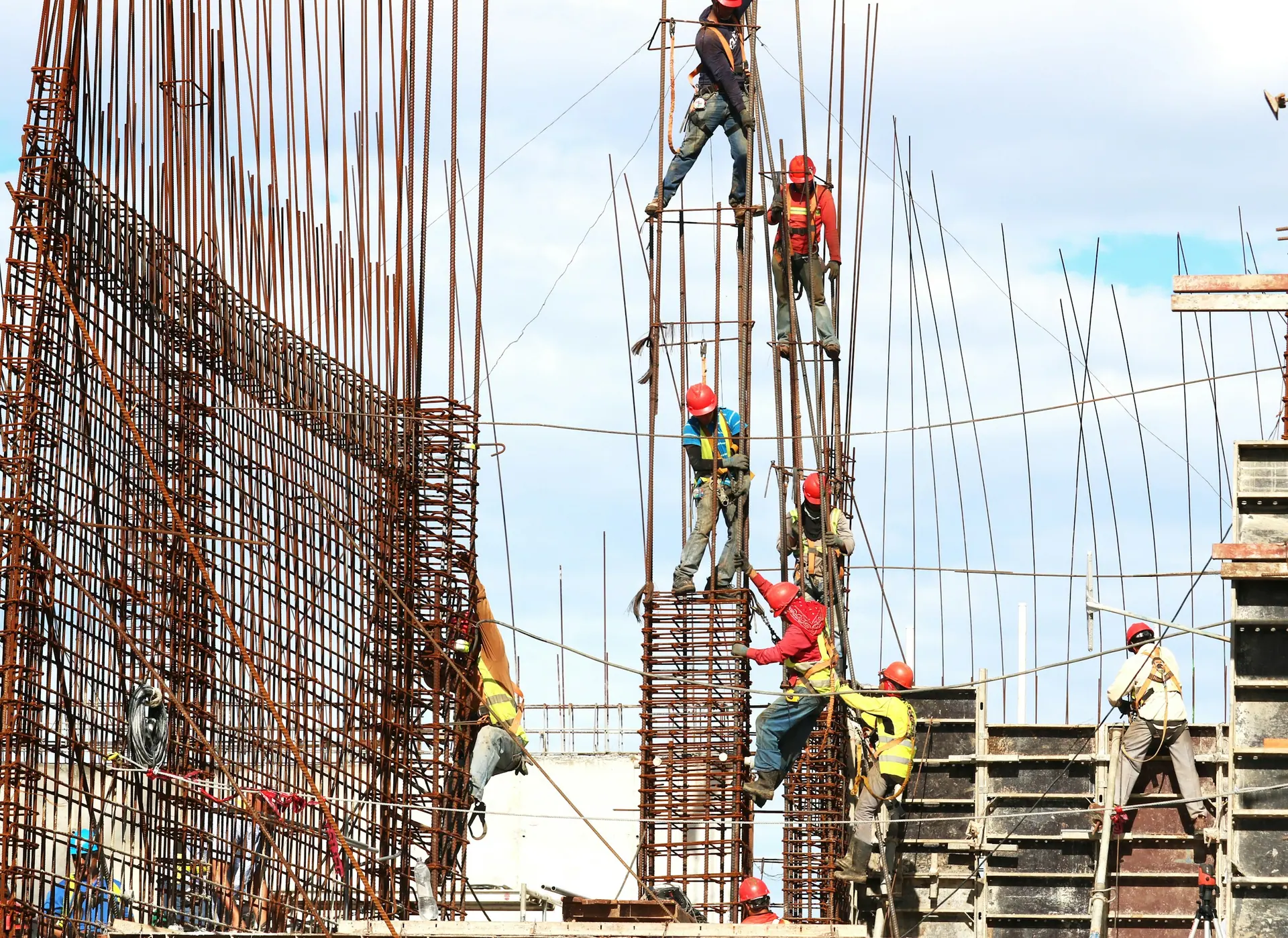 Scaffolders working on a scaffold structure